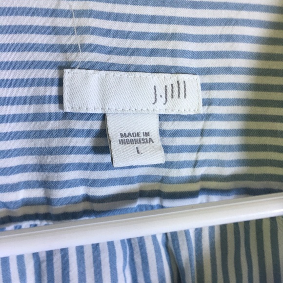 J. Jill Popover Tunic Blue & White Stripe Top - Picture 3 of 7